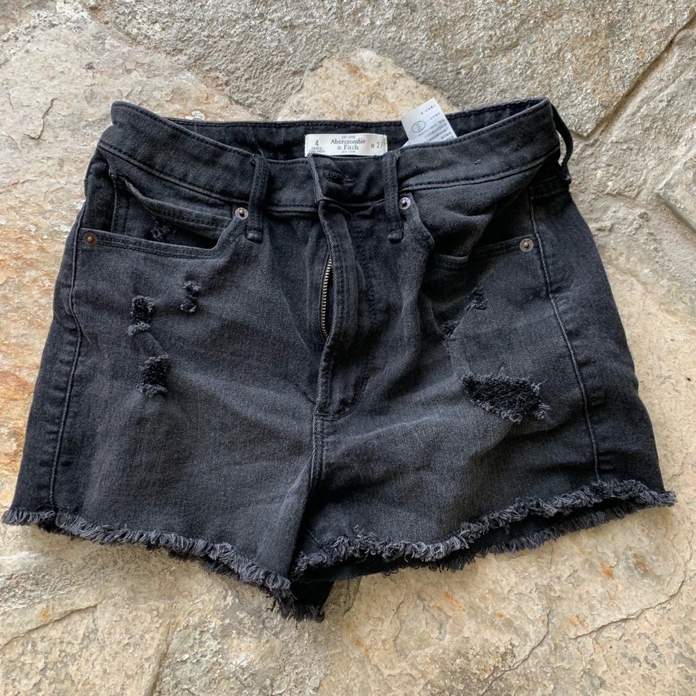 Black denim shorts size 27 Abercrombie and Fitch